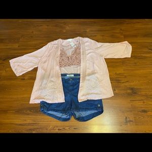 Brand New!!!- Plus size Dusty pink short Kimono